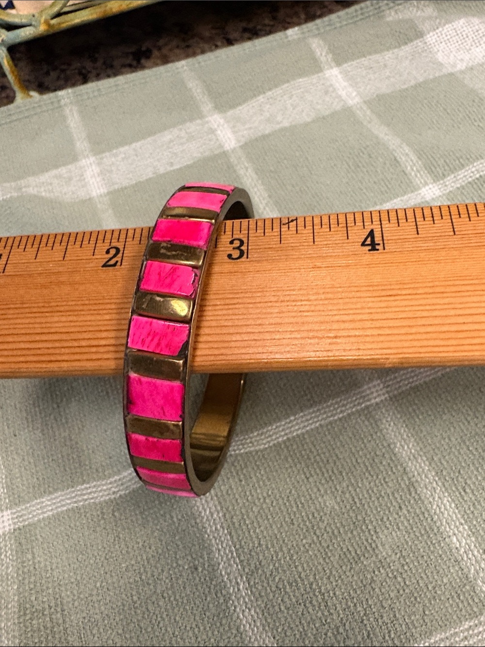 Bronze-Tone Stackable Bracelets with Pink Accents - Picture 5 of 10
